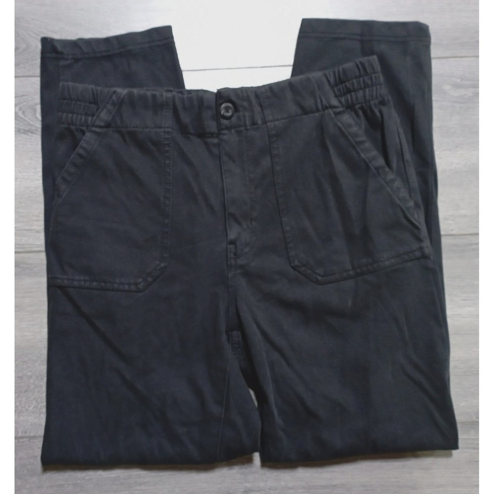 32 Degrees Heat Pants Womens Small Black Button Fly Ankle Pockets Stretch
